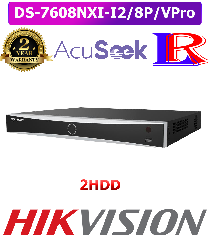 8 PoE acuseek anpr 4K NVR Hikvision DS-7608NXI-I2/8P/VPro