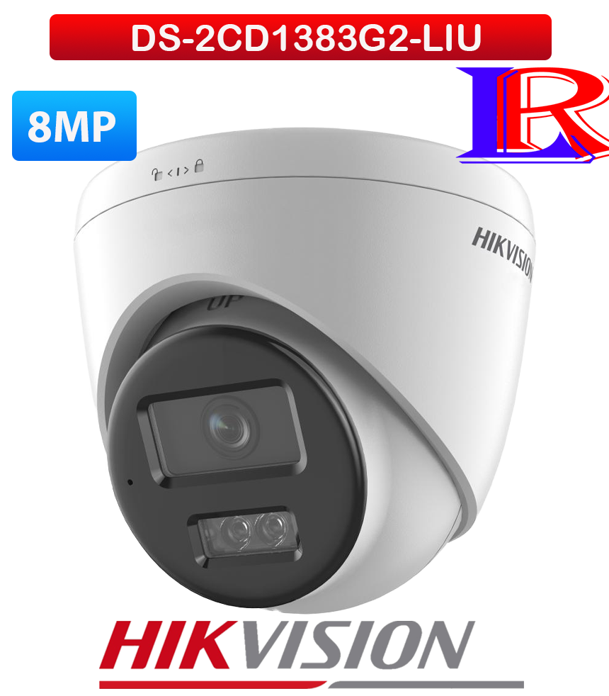 Hikvision 8 MP Smart Hybrid Light Turret Network Camera DS-2CD1383G2-LIU Hikvision 8 MP Smart Hybrid Light Turret Network Camera DS-2CD1383G2-LIU