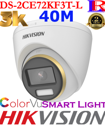 Hikvision 3K ColorVu Dual-light Turret Camera DS-2CE72KF3T-L