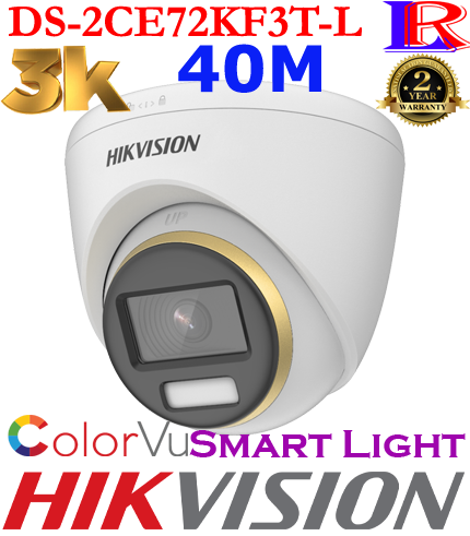 Hikvision 3K ColorVu Dual-light Turret Camera DS-2CE72KF3T-L