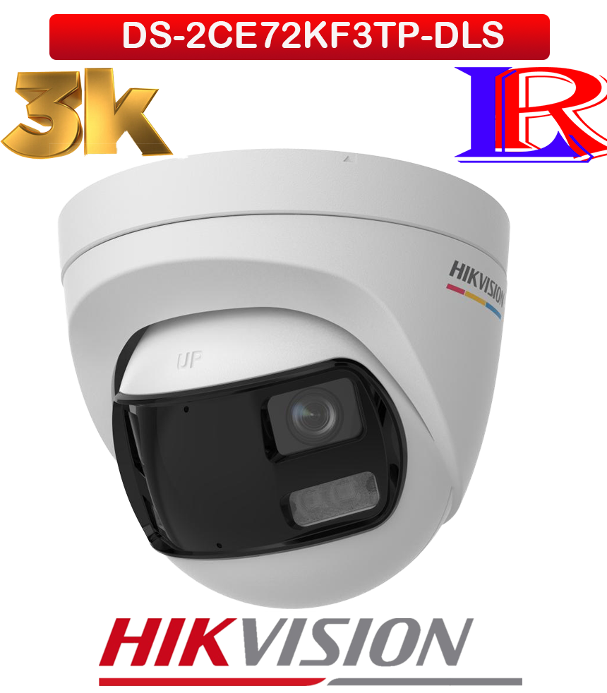 3K ColorVu Dual-Lens Hikvision Turret Camera DS-2CE72KF3TP-DLS