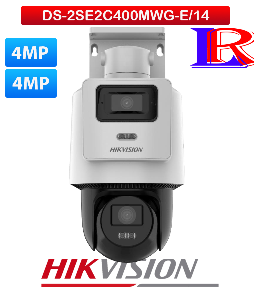 Hikvision TandemVu 4MP+4MP Fixed Lens POE PT Network Camera DS-2SE2C400MWG-E/14