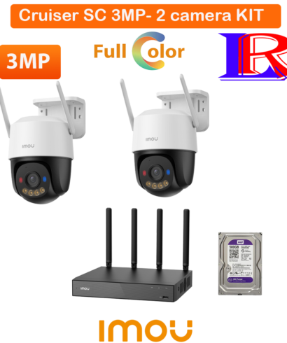Imou Cruiser SC Two Camera Package – 3MP Outdoor PT Wi-Fi CCTV with Wireless NVR